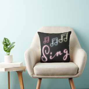 Sing Neon Musiknotens Kissen
