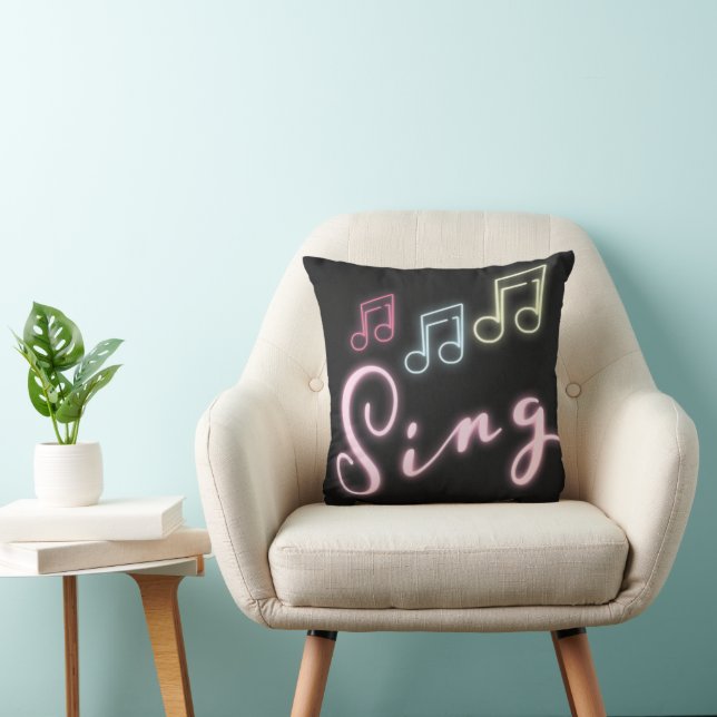 Sing Neon Musiknotens Kissen (Stuhl )