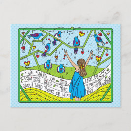 Sing wie die Vögel Sing_ Postkarte