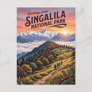 Singalila-Nationalpark Indien Postkarte