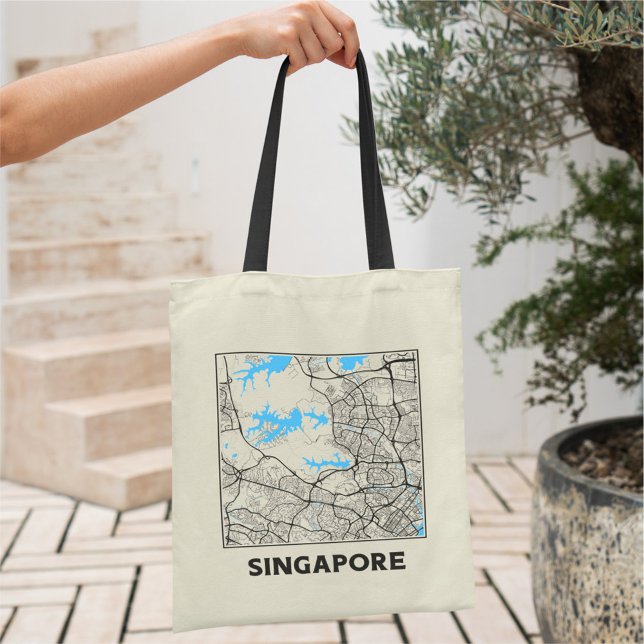 Singapore City Map Tote Bag Tragetasche (Von Creator hochgeladen)