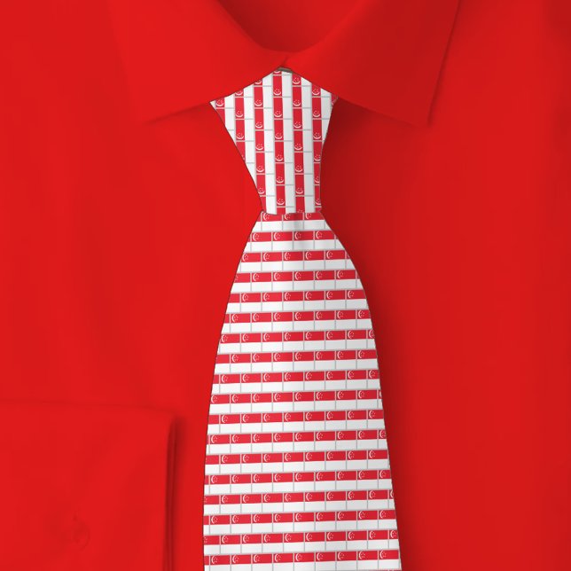 Singapore Flag Brick Pattern Krawatte (Von Creator hochgeladen)