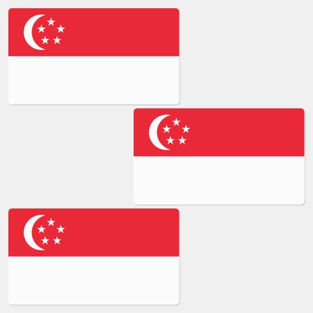 Singapore Flag Etiketten (Gruppe)