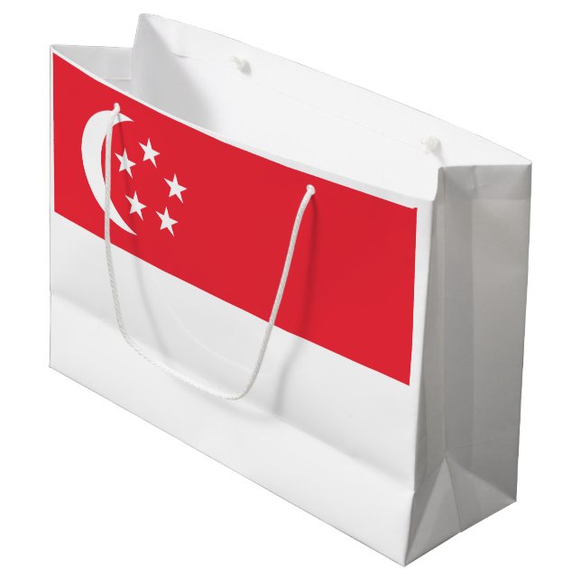 Singapore Flag Große Geschenktüte (Vorderseite Schrägansicht)
