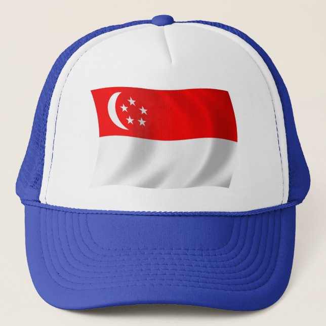 Singapore Flag Hat Truckerkappe (Vorderseite)