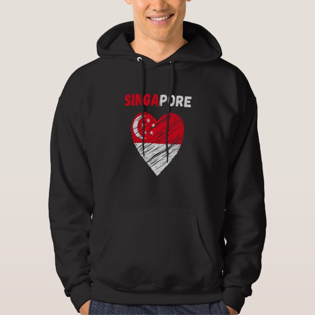 Singapore Flag Holiday Singapore Heart Singaporean Hoodie (Vorderseite)