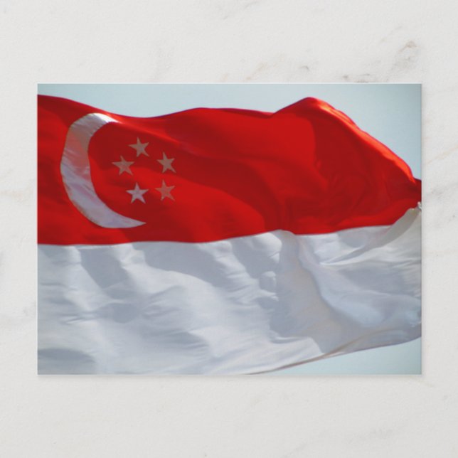 Singapore-Flagge Postkarte (Vorderseite)