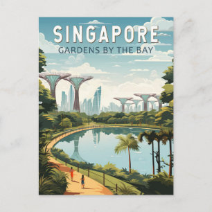 Singapore Gardens By The Bay Reise Kunst Vintage Postkarte
