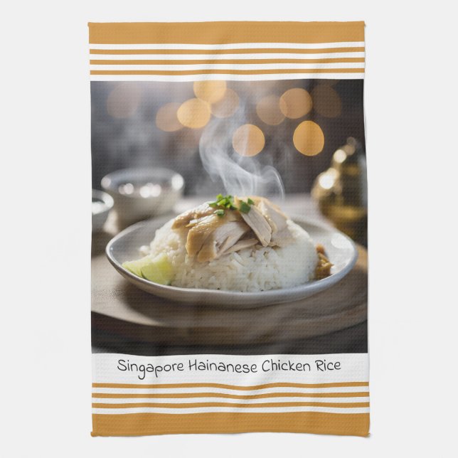 Singapore Hainanese Chicken Rice Kitchen Towel Geschirrtuch (Vertikal)