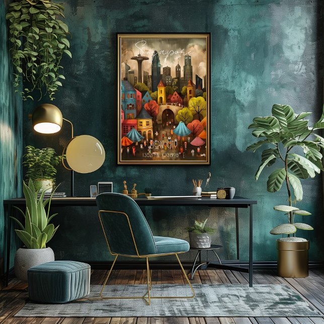 Singapore: Lion City - Whimsical Art Poster (Von Creator hochgeladen)