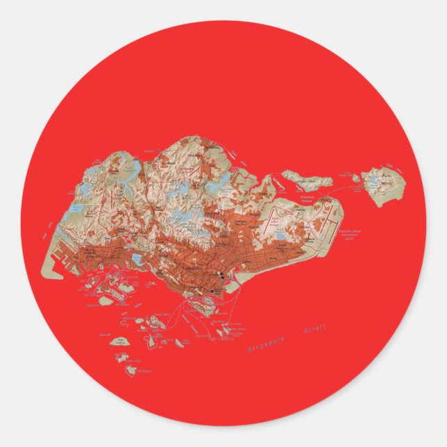 Singapore Map Sticker (Vorderseite)