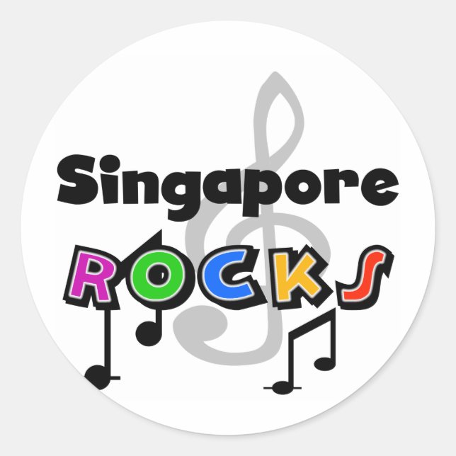 Singapore Rocks Runder Aufkleber (Vorderseite)