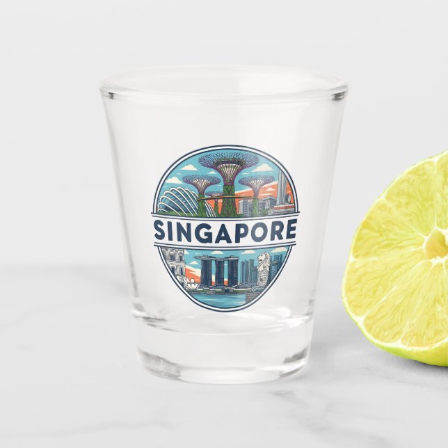 Singapore Schnapsglas (Vorderseite)