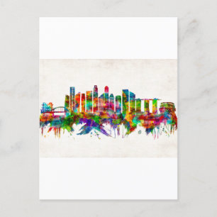 Singapore Skyline Feiertagspostkarte
