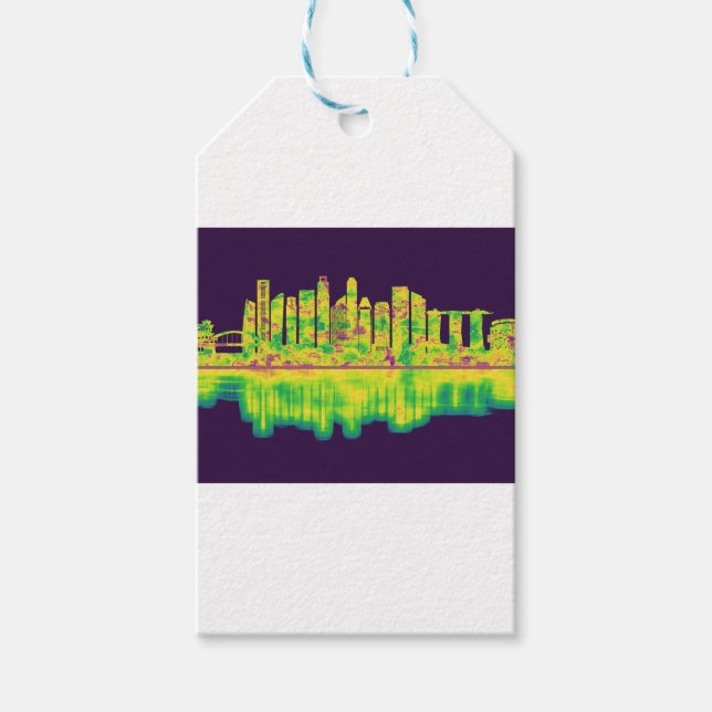 Singapore Skyline Geschenkanhänger (Vorderseite)