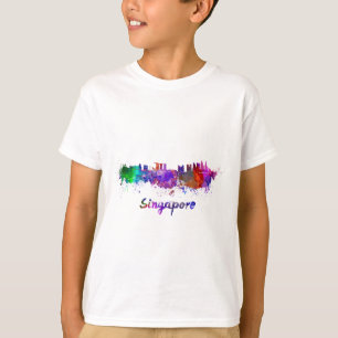 Singapore skyline im Watercolor T-Shirt