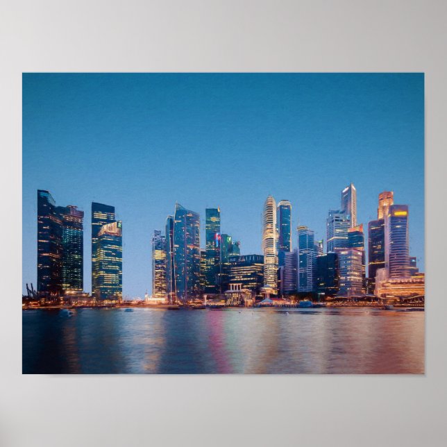 Singapore Skyline Poster (Vorne)