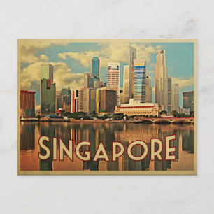 Singapore Skyline Postkarte
