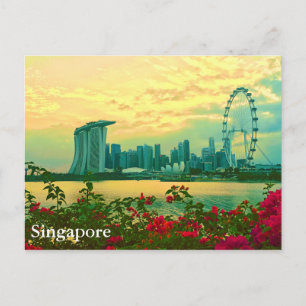 Singapore Skyline Postkarte