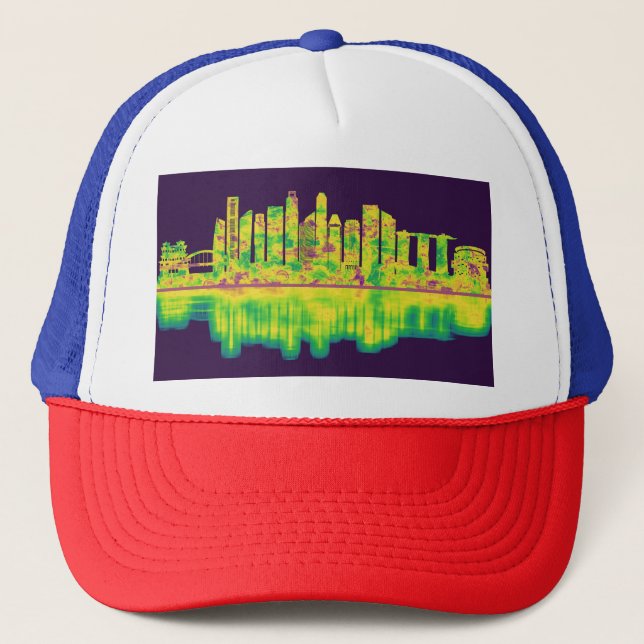 Singapore Skyline Truckerkappe (Vorderseite)