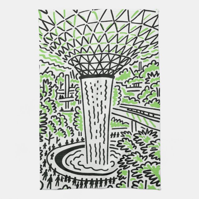 Singapore Souvenir Kitchen Towel Geschirrtuch (Vertikal)