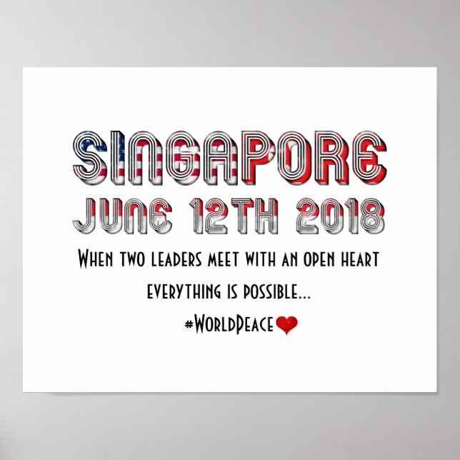 Singapur 12. Juni USA Nordkorea Treffen Poster (Vorne)