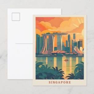 Singapur Art Elegante Postkarte
