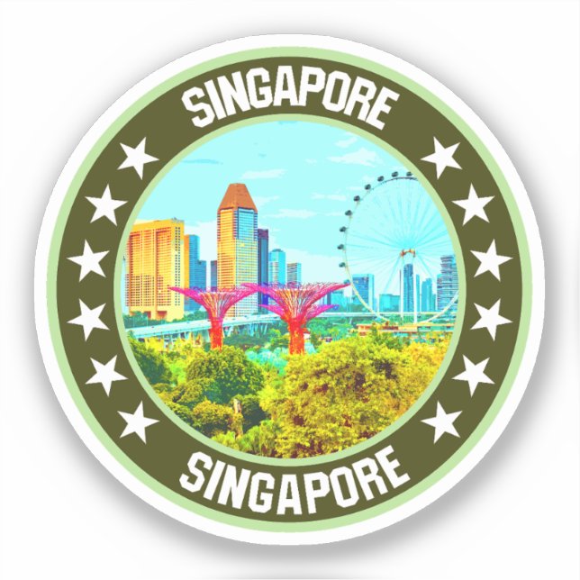 Singapur Aufkleber (Vorderseite)