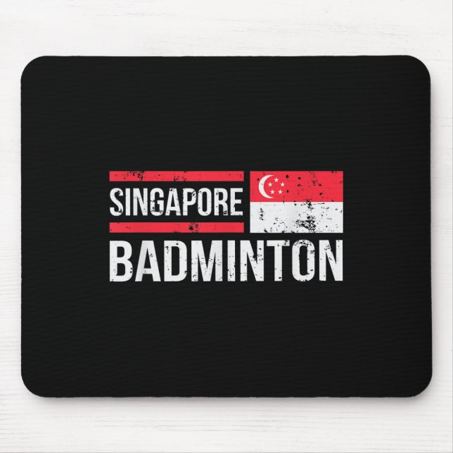 Singapur Badminton Flag Racket Sport Birdie Playe Mousepad (Vorne)