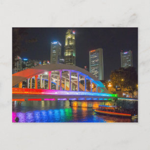 Singapur bei Nacht Postkarte