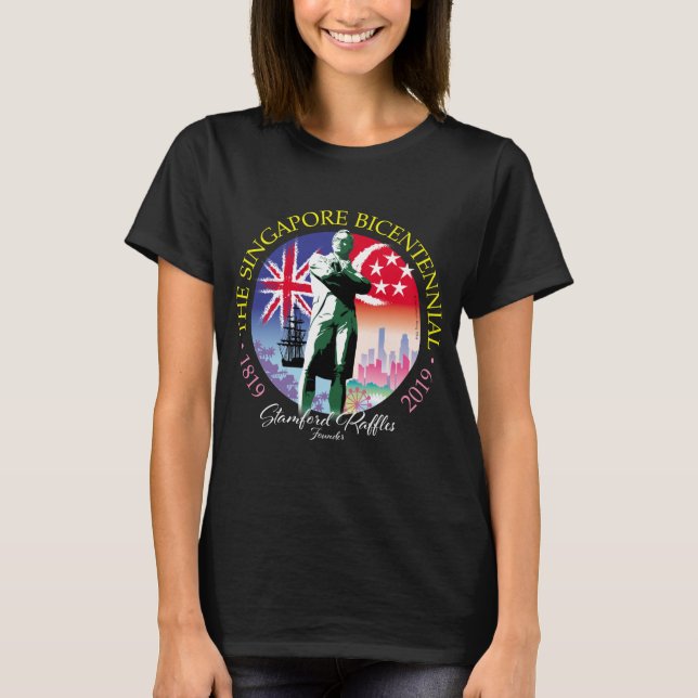 Singapur Bicentennial Collection v2 - Dark Fabric T-Shirt (Vorderseite)