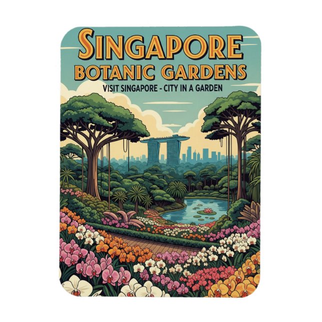 Singapur Botanic Gardens Travel Magnet (Vertikal)