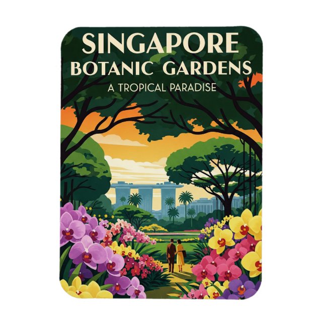Singapur Botanic Gardens Travel Magnet (Vertikal)