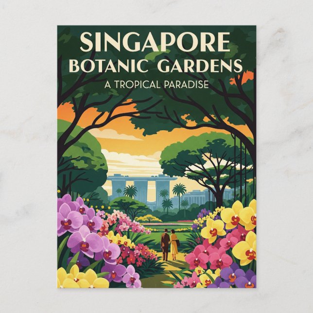 Singapur Botanic Gardens Travel Postkarte (Vorderseite)