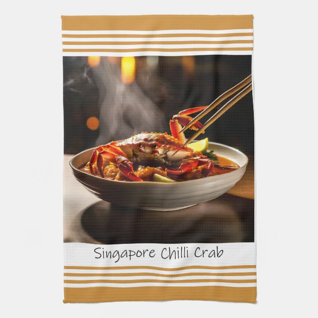 Singapur Chili Crab Kitchen Handtuch (Vertikal)