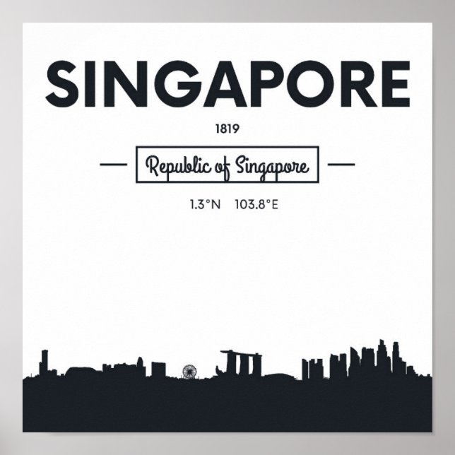 Singapur, China | Städtekoordinatoren Poster (Vorne)