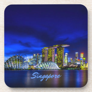 Singapur City Skyline bei Nacht Getränkeuntersetzer
