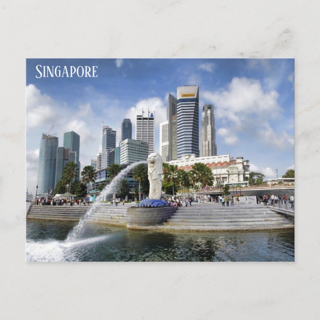 Singapur City Skyline Travel Foto Postkarte (Vorderseite)