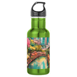 Singapur City View farbenfroh Edelstahlflasche