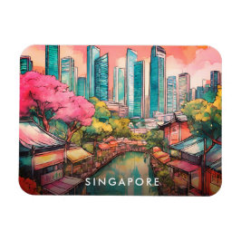 Singapur City View farbenfroh Magnet
