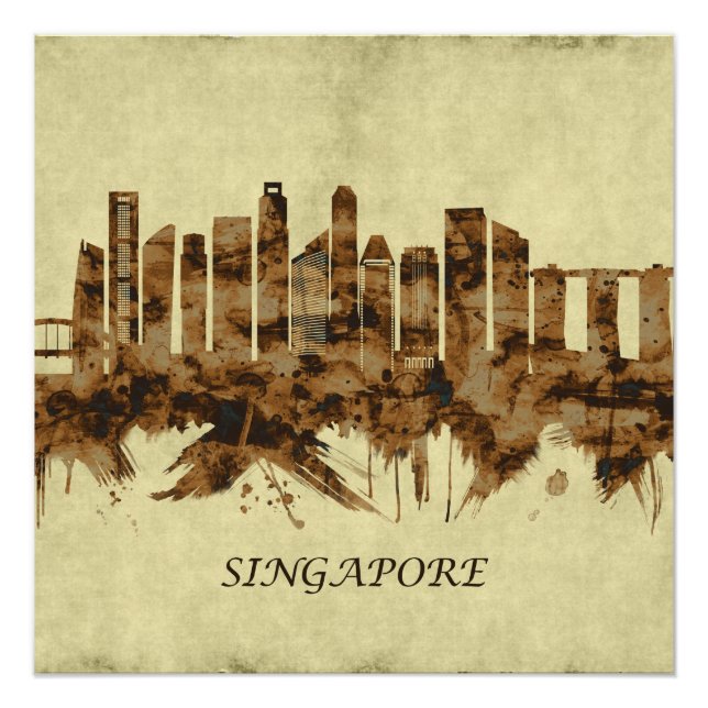 Singapur Cityscape Poster (Vorderseite)