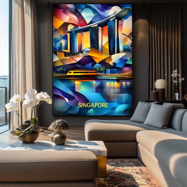 Singapur Cubist Skyline - Moderne geometrische Sta Poster (Von Creator hochgeladen)