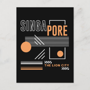 Singapur Die Löwenstadt Modernes geometrisches Des Postkarte