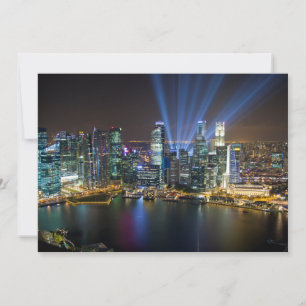Singapur Downtown Lightshow Dankeskarte
