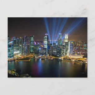 Singapur Downtown Lightshow Postkarte