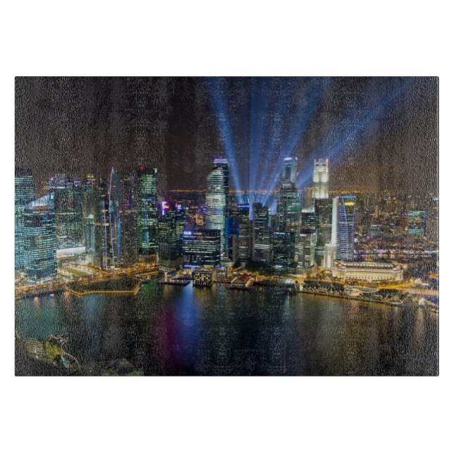 Singapur Downtown Lightshow Schneidebrett (Vorderseite)