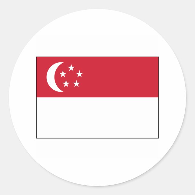 Singapur FLAG International Runder Aufkleber (Vorderseite)