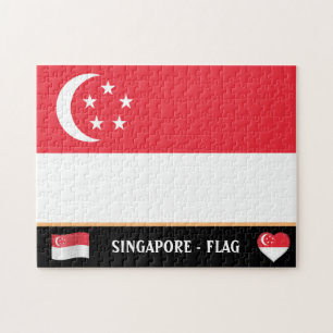 Singapur Flag & Singapur Land / Singapur Puzzle