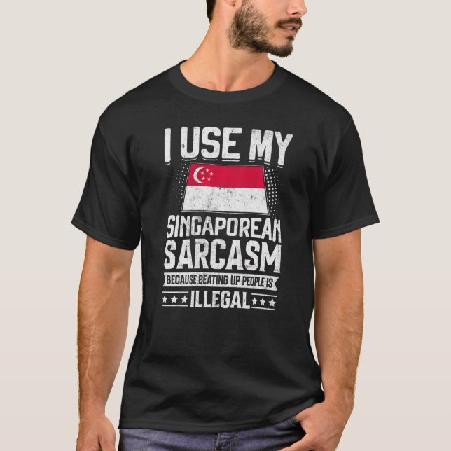 Singapur Flag Souvenirs für singapurische Männer u T-Shirt (Vorderseite)