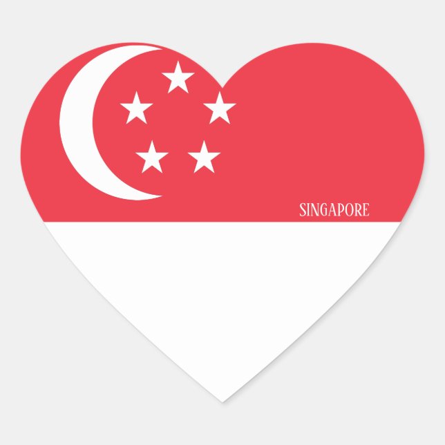 Singapur Flag Splendid Patriotic Herz-Aufkleber (Vorderseite)
